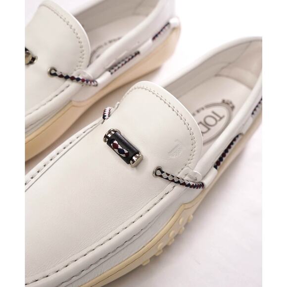 $995 TOD\'S - White Leather Driving Loafers - US 7 (6UK) main image 6
